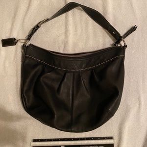Coach Soho F13731 Black Silver Leather Hobo Bag